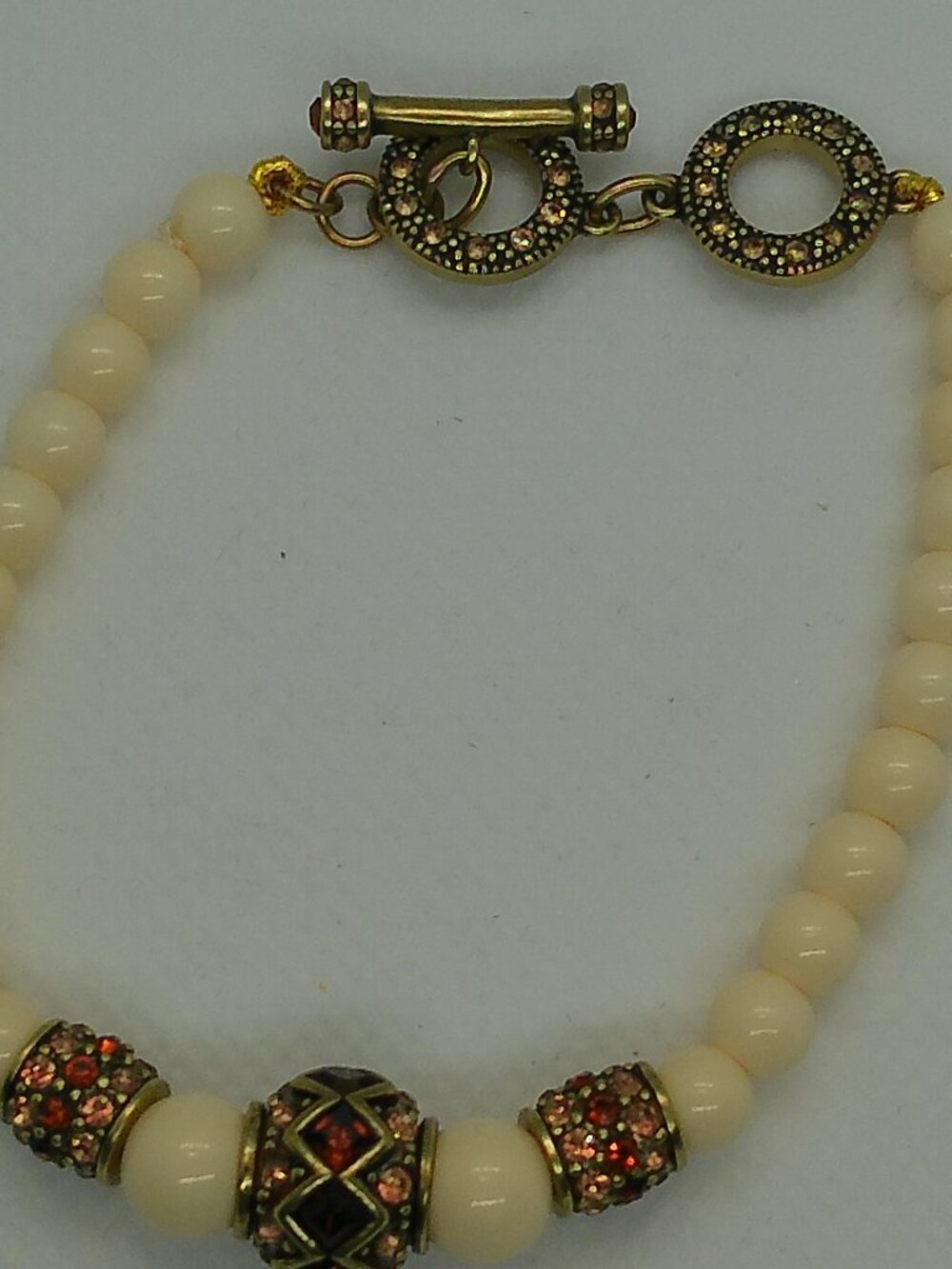 Heidi Daus Lavish Pearl Toggle Bracelet Swarovski Crystal